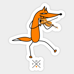 Fox and violin Sticker